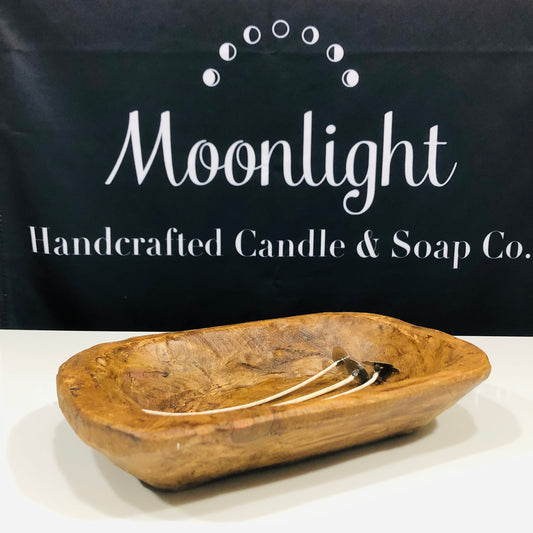 Wood Bowl - Three Wick - Soy Wax Candle